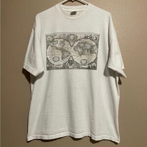 Vintage Y2K Del Sol World Map Graphic T-Shirt Adult XL